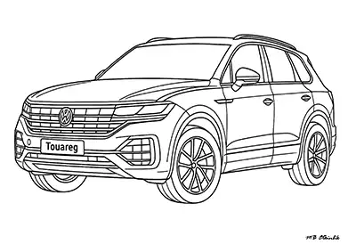 Volkswagen Touareg Araba Boyama Sayfası