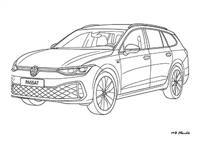 Volkswagen Passat Araba Boyama Sayfası
