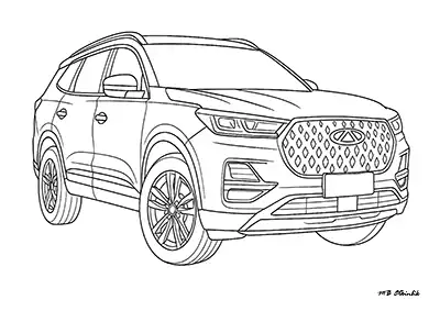 Chery Tiggo8 Araba Boyama Sayfası