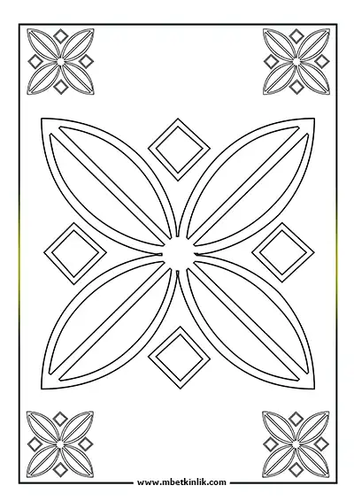 Kolay Mandala Boyama Sayfası - Geometrik Motifli