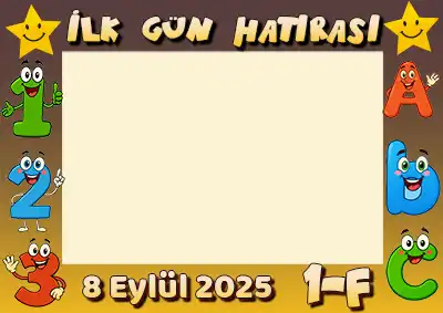 1-F Sınıfı İlk Gün Hatırası Posteri – Sevimli Harfli, Sayılı (Model 27)