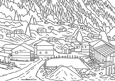 Artvin İrsa (Erenler) Yaylası Boyama Sayfası
