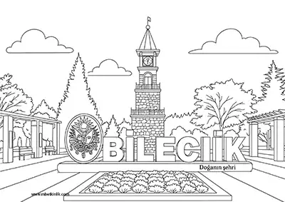 Bilecik Saat Kulesi Boyama Sayfası