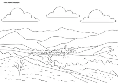 Bingöl Yayladere Manzarası Boyama Sayfası