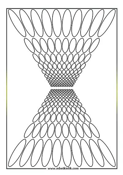 Kolay Mandala Boyama Sayfası - Optik İllüzyon Motifli