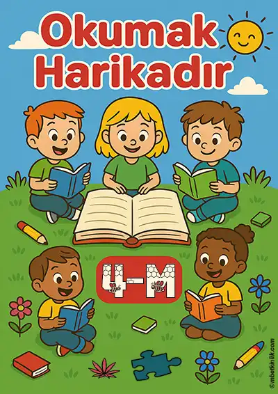 4-M Sınıfı Kapı Posteri – Okumak Harikadır (Model 4)