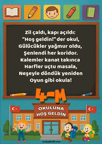4-M Sınıfı Kapı Posteri – Okuluna Hoş Geldin (Model 23)