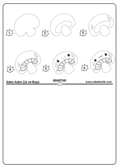 Mantar – Adım Adım Çiz ve Boya Etkinliği