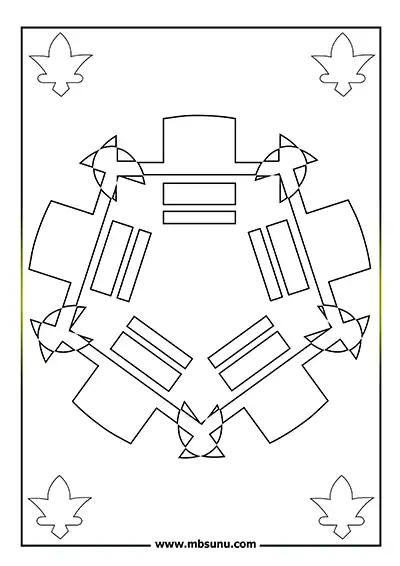 Kolay Mandala Boyama Sayfası – Geometrik Şekilli Mandala