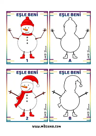 1. Sınıf Matematik Eş Nesneler - Eşle Beni Kartları