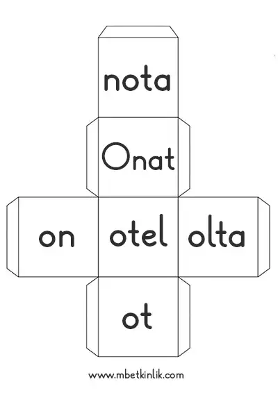 1. Sınıf İlk Okuma Hece, Sözcük Küpü Etkinliği - O Sesi