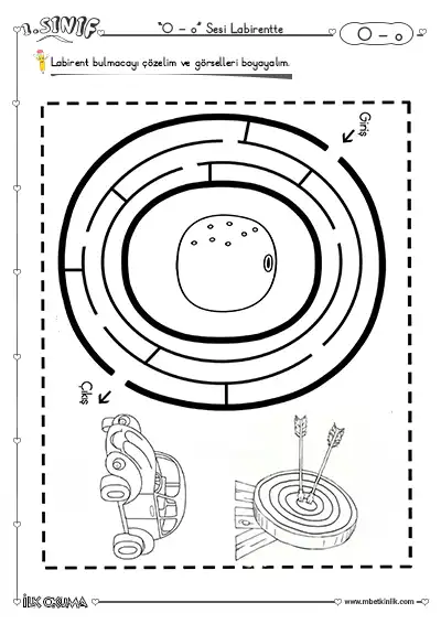 1. Sınıf İlk Okuma O Sesi Labirent Etkinliği