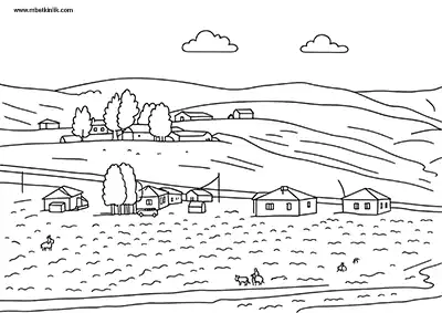 Bingöl Kiğı Manzarası Boyama Sayfası