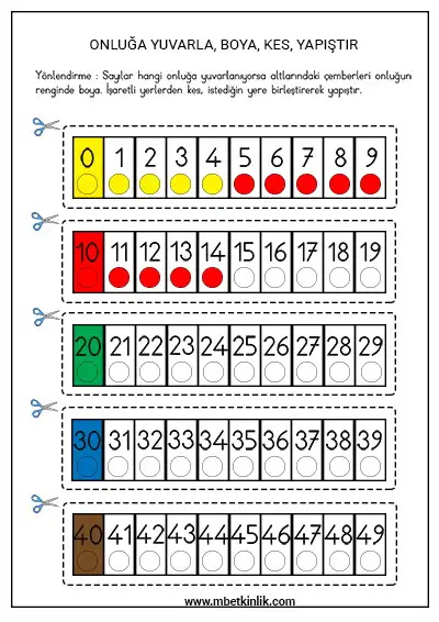 2. Sınıf Matematik – Onluğa Yuvarlama Kes-Yapıştır Etkinliği