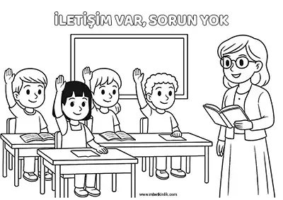 2. Hayat Bilgisi - İletişim Var, Sorun Yok Boyama Sayfası