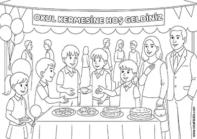 3. Sınıf Hayat Bilgisi - Okulumuzda Şenlik Var Boyama Sayfası