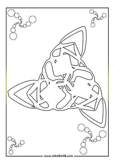 Kolay Mandala Boyama Sayfası – Üçgen Soyut Motif