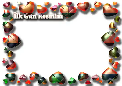 1. Sınıf İlk Gün Etkinliği – Kalpli Çerçeveli Resim Şablonu (İlk Gün Resmim)