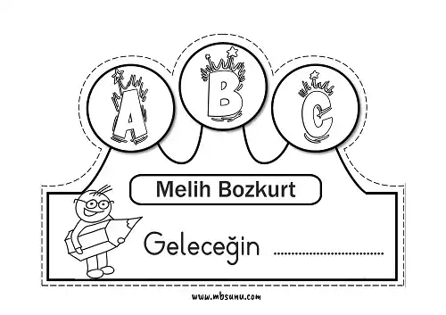 1. Sınıf İlk Gün Etkinliği – Taç Şapkaları (6 Farklı Model)