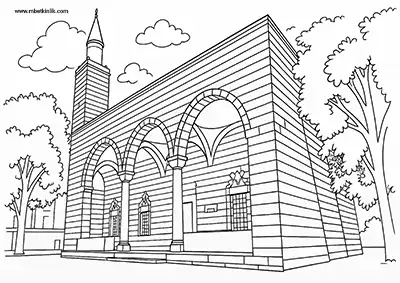 Diyarbakır Nebi Camii Boyama Sayfası