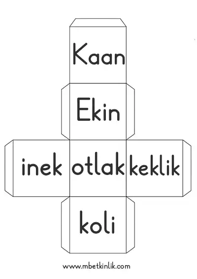 1. Sınıf İlk Okuma Sözcük Küpü Etkinliği - K Sesi