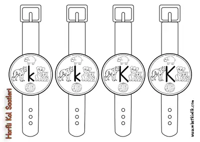 1. Sınıf İlk Okuma K Sesi Harfli Kol Saatleri Etkinliği