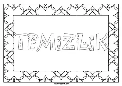 Değerler Eğitimi – Temizlik Değeri Desenli Boyama Sayfası
