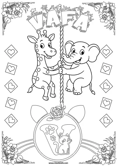 İsimli Hayvan Boyama Sayfası – Vafa