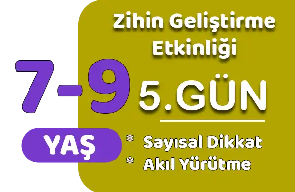 Zihin Geliştirme – Sayısal Dikkat ve Akıl Yürütme Etkinliği (5. Gün)