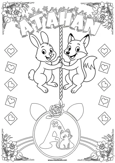 İsimli Hayvan Boyama Sayfası – Atahan
