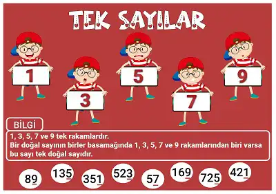3. Sınıf Matematik – Tek ve Çift Sayılar A3 Posterleri (Renkli ve Renksiz)